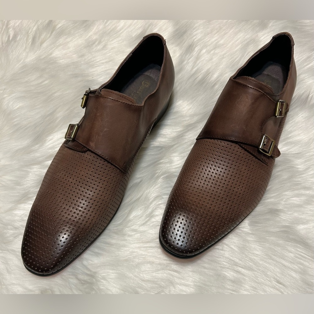 Carrucci Perforated Double Monk Strap Red Bottom K5308-06 Shoes - Picture 3 of 9
